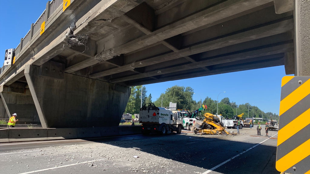 Summer Months See Large Spike In Trucks Hitting B.C. Overpasses ...